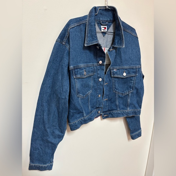 NWOT Tommy Hilfiger Tommy Jeans Claire Cropped Denim Jacket Size XL - Picture 4 of 13